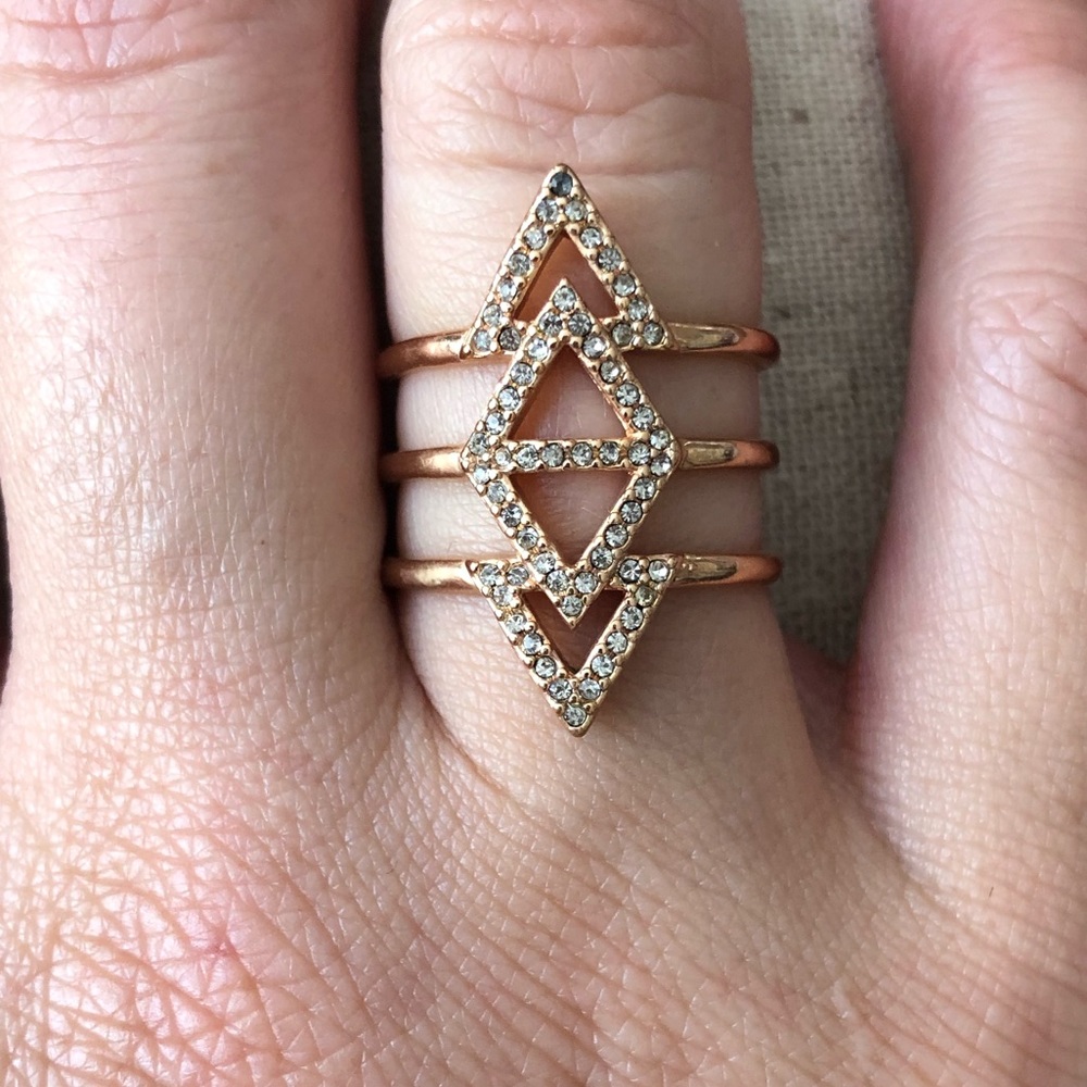 Stella & Dot rose gold geometric ring